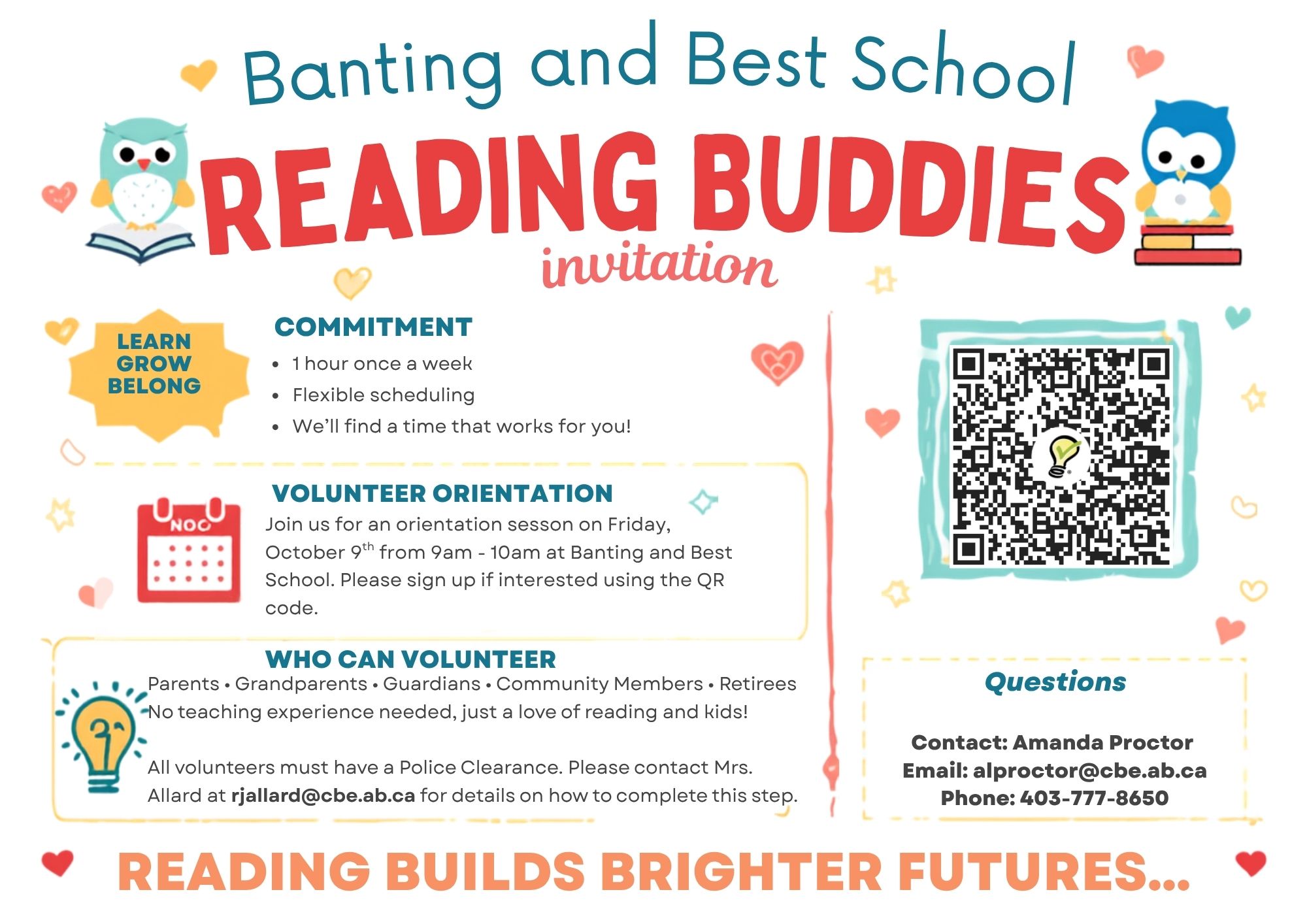 Family Friendly Reading Buddies Flyer